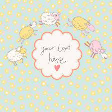 漂亮矢量卡与可爱的羊 时尚邀请与羊和花在柔和的颜色 理想的幼稚生日请柬 图库插图 25360419 cute sheep birthday invitations sheep