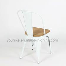 This dining chair is the ultimate addition to your kitchen! China Industrial Tolix Modern Metal Dining Chair Wood Seat White 2 China Tolix Chair Metal Chair