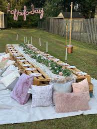 Elegant Picnic Picnic Birthday Party Picnic Party Decorations Backyard Dinner Party