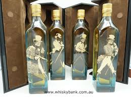 Mini Striding Man Set 4 X200ml Gold Etched Bottles Johnnie Walker Whisky Johnnie Walker Bottle
