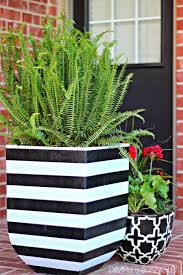 Black And White Striped Patio Decor 45 Charming Porch Planter Ideas That Will Give Your Exterior A Unique Look Front Porch Flowers Porch Flowers Porch Planters