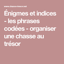 Enigmes Et Indices Les Phrases Codees Organiser Une Chasse Au Tresor Organiser Une Chasse Au Tresor Chasse Au Tresor Chasse Au Tresor Anniversaire