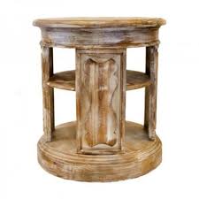 Chrome base round meeting table | office stock. Rustic Round Barrel End Table