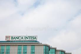 С новым годом и рождеством! Banca Intesa Logo On Their Main Office For Serbia Intesa Sanpaolo Is One Of The Biggest Italian Commercial And Retail Bank Editorial Stock Photo Image Of Finance Bank 111867018