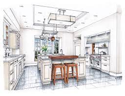 New Beaux Arts Kitchen Rendering Interior Design Drawings Interior Design Sketches Interior Design Renderings