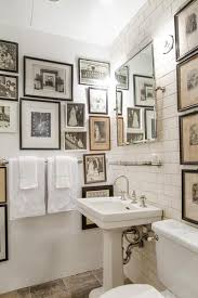 12 places to find classic 4 x 4 ceramic tiles in vintage colors from the 40s, 50s, 60s and 70s for your retro bathroom remodel. Gallery Wall Of Vintage Photos In A Bathroom White Vintage Classic Bathroom Subway Tile Pedestal Sink Bathroom Decor Beautiful Bathrooms Interior