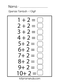 Latihan tahun 1 hingga 5. Latihan Matematik Tahun 1 Tambah Tolak