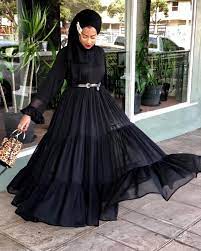 pin by سنسن on black dresses hijab حجاب الفساتين السوداء fashion casual hijab outfit hijab outfit