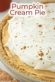 Pumpkin Cream Pie Is An Easy No Bake Recipe Recipe Pumpkin Cream Pie Pumpkin Cream Pie Recipe Pumpkin Recipes Dessert