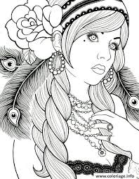 Coloriage a imprim2 gratuit fille. Coloriage Adulte Belle Femme Cheveux Zen Dessin Adulte A Imprimer
