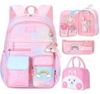 Mochila kawaii, mochila rosa para niñas, mochila para libros con diseño de  arco iris estrellado, bonita mochila para niños, mochila estética, Juego de  ...