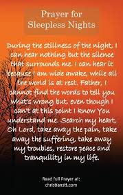 A Prayer For Those Sleepless Nights When You Can T Sleep Good Night Prayer Good Night Prayer Quotes Night Prayer