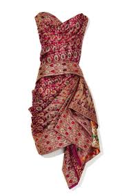 Strapless Sari Cocktail Dress Fashion Skirt Fashion Cocktail Dress