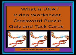 Dna Worksheet Quiz Puzzle And Task Card For Video Link Sated Clearly Video Series The 5 Minutes Video Is Task Cards Life Science Middle School Dna Worksheet