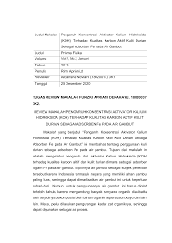Kalsium hidroksida adalah senyawa kimia dengan rumus kimia ca(oh)2. Review Makalah