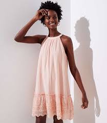 This Crisp And Flowy Dress Swings And Flows From A Sleek Halter Neck Flowy Summer Dresses Summer Dresses Sundresses Cheap Dresses Casual