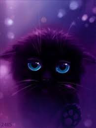 Beautiful Black Cat With Purple Eyes Image Result For Cute Anime Black Cat Cute Anime Cat Super Cute Animals Anime Cat