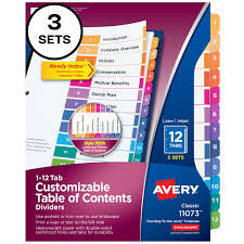 Check spelling or type a new query. Avery Ready Index 8 Tab Binder Dividers Customizable Table Of Contents Multicolor Tabs 6 Sets 11186 Walmart Com