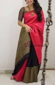 Black And Red Combination Designer Saree Unique And Interesting Color Combinations Silk Sarees Kerala Saree Blouse Designs Saree Blouse Designs Latest Pattu Saree Blouse Designs