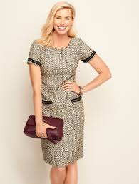 From The Office To Dinner On The Town The Fringe Jolie Tweed Shift Is The Perfect Versatile Dress Subtle Sparkle And Fashion Tweed Shift Dress Pretty Outfits