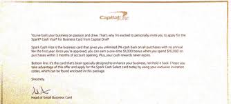 This capital one business card comes with a flat 2% cash back on all your spending, with no limit on how much you can earn. Targeted Capital One Spark Cash Visa For Business Card 1 000 Sign Up Bonus Doctor Of Credit