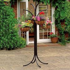 Flower Garden Stand 4 Hanging Plant Pot Holder Patio Decor Home Outdoor Display Plants For Hanging Baskets Garden Plant Stand Patio Plants