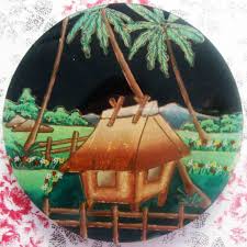 Philippine Nipa Hut Coaster Canvas Painting Painting Coasters