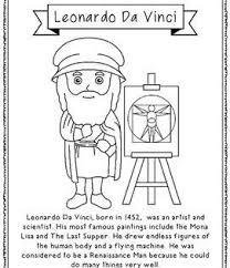 Leonardo Da Vinci Inventor Coloring Page Craft Or Poster Stem Technology Leonardo Da Vinci Poster Inventori