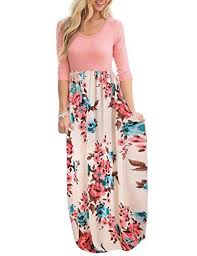 Dunea Women S Maxi Dress Floral Printed Autumn 3 4 Sleeve Https Www Amazon Com Dp B07c5bs55x Ref Cm Sw Vintage Maxi Dress Striped Print Dresses Maxi Dress