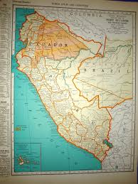 Authentic old, antique, and rare maps of peru & ecuador for sale by barry lawrence ruderman whether you are adding to your peru & ecuador antique map collection, buying an old map as a gift. 1939 Peru Ecuador Atlas Map Etsy Atlas Map Vintage Map Ecuador