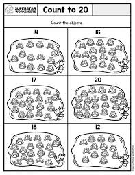 kindergarten counting worksheets superstar worksheets
