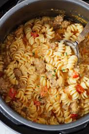 Instant Pot Sausage Pasta In Cream Cheese Tomato Sauce Instant Pot Dinner Recipes One Pot Dinners Sausage Pasta