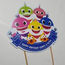 We have included 6″, 8″ & 10″ size cake toppers. Shark Party Printables Baby Shark Cake Topper Printable Novocom Top