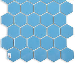 Gạch mosaic gốm lục giác chip 48x48mm-xanh dương