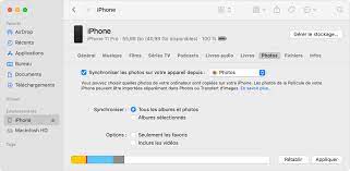 Cette option se trouve dans le menu déroulant et permet à votre ordinateur de rechercher des photos et vidéos à importer sur votre iphone. Synchroniser Vos Photos Manuellement A L Aide Du Finder Assistance Apple Fr