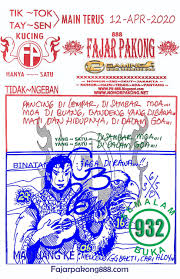 Fajar Pakong 888 12 04 2020 Fajar Pakong 888 Sgp48 Sgp49 Hkpools