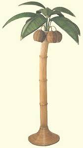 Rattan Palm Tree Wood Floor Lamp Rattan Coconut Palm Tree Lamp Natural Color Trunk Natural Color Coconuts Green Tree Floor Lamp Rattan Palm Wood Floor Lamp