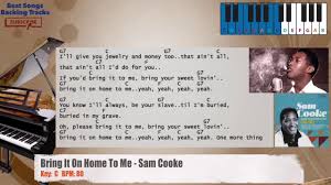 Bring It On Home To Me Sam Cooke Piano Backing Track With Chords And Lyrics