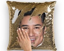 Mario Lopez Sequin Pillow