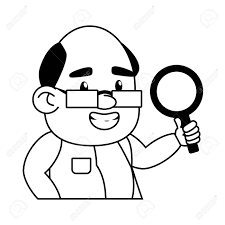 Free favicon icons in various ui design styles for web and mobile. Scientific Professor Magnifying Glass Laboratory Science Vector Illustration Monochrome Royalty Free Cliparts Vectors And Stock Illustration Image 124624421