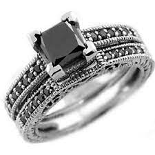 Glamour And Cheap Black Diamond Wedding Ring Sets For Great Weddi Black Diamond Engagement Ring Set Black Diamond Ring Engagement Black Diamond Wedding Rings