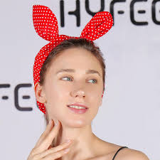 Wire Headbands for Women Bow Bandana Hair Scarf Hairbands Cute Knotted Hair  Accessories 50s Retro Head Wraps Turban (Red Polka Dot)