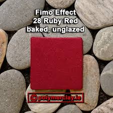 Fimo Effect Colours Colour Chart 28 Ruby Red Baked
