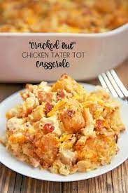 This is pretty much the ingredient list guaranteed to make everyone in your house happy at the dinner table. Cracked Out Chicken Tater Tot Casserole Cheap Chicken Recipes Recipes Food