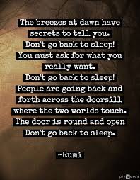 Don T Go Back To Sleep Rumi Rumi Quotes Rumi Love Inspirational Words