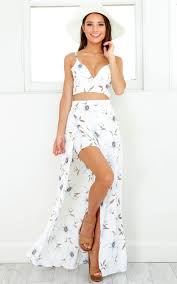 Kiss Me Better Two Piece Set In White Floral Produced In