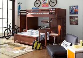 Ivy League Cherry Twin Full Step Loft Bunk With Chest And Desk Bunk Beds Dark Wood Bunk Beds Kid Beds Kids Bunk Beds