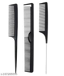 Professional 8.8 Inch Tail Comb (5 Pack) - Black Carbon Fiber - Import It  All