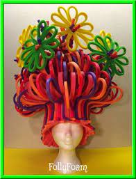 Foampruik Foamwig Made Of Foam From Follyfoam Carnaval Cosplay Foam Wigs Flower Fashion Funky Hats