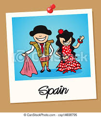 All cliparts free download , clipart illustrations for people, graphics clipart for art, download all cliparts by category. Spain Travel Polaroid People Spanish Man And Woman Cartoon Couple In Vintage Instant Photo Frame Vector Illustration Canstock
